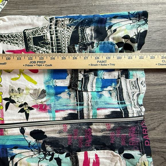 Onque Casual Paris Eiffel Tower Floral Full Zip Jacket Women’s Size Large L - Picture 4 of 5